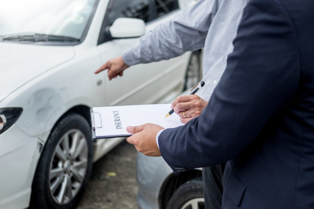 Car insurance going over car accident damage