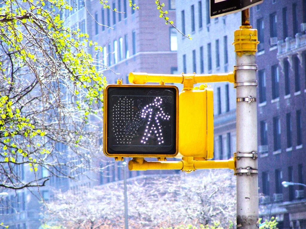 Pedestrian walk sign - could prevent jaywalking