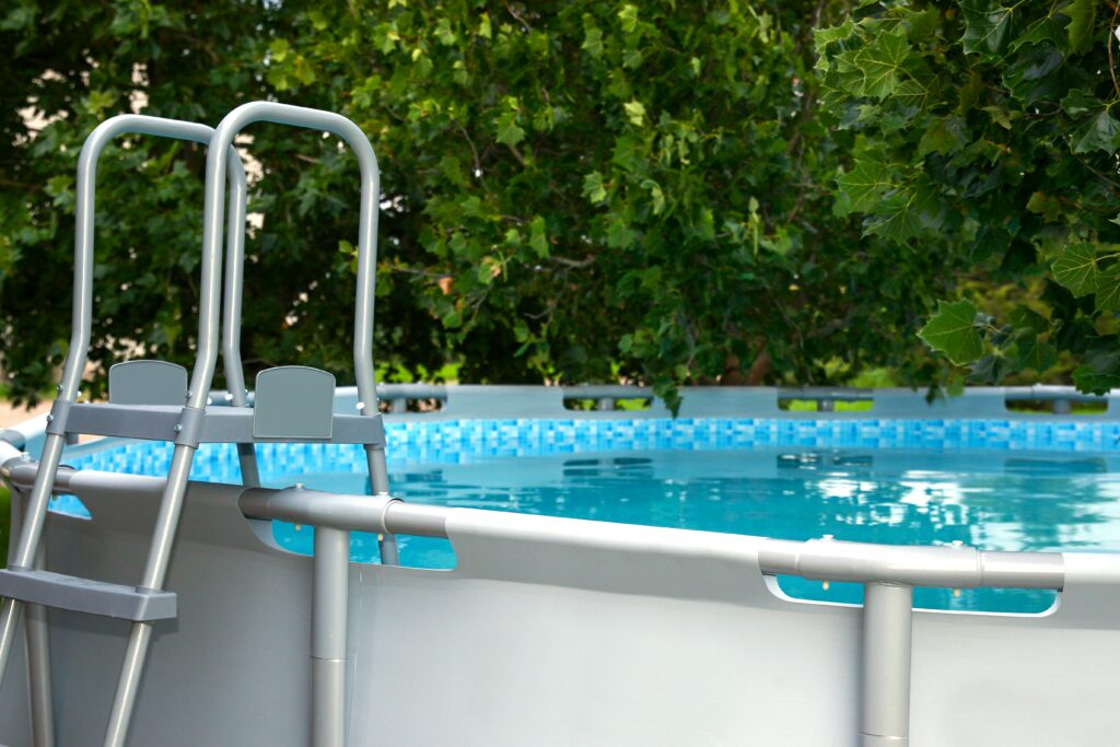 Jumping from a ladder incorrectly can lead to a swimming pool accident.