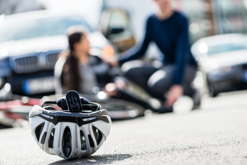bicycle fatalities and injuries - helmet on ground by injury