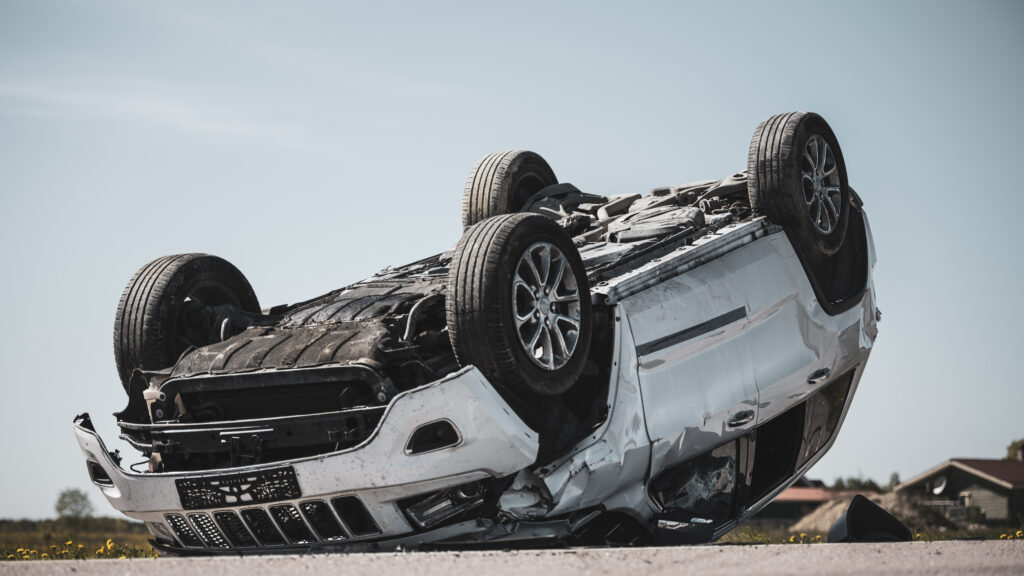 un vuelco es uno de los principales tipos de accidentes de coche