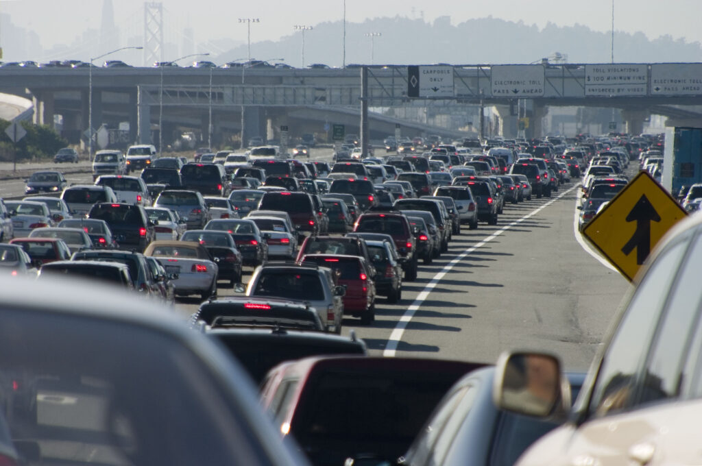 Traffic in California - a common site on the 405 freeway